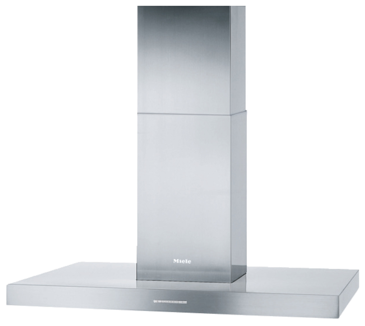 Angled Front View of Miele 36-Inch Island Hood In Stainless Steel