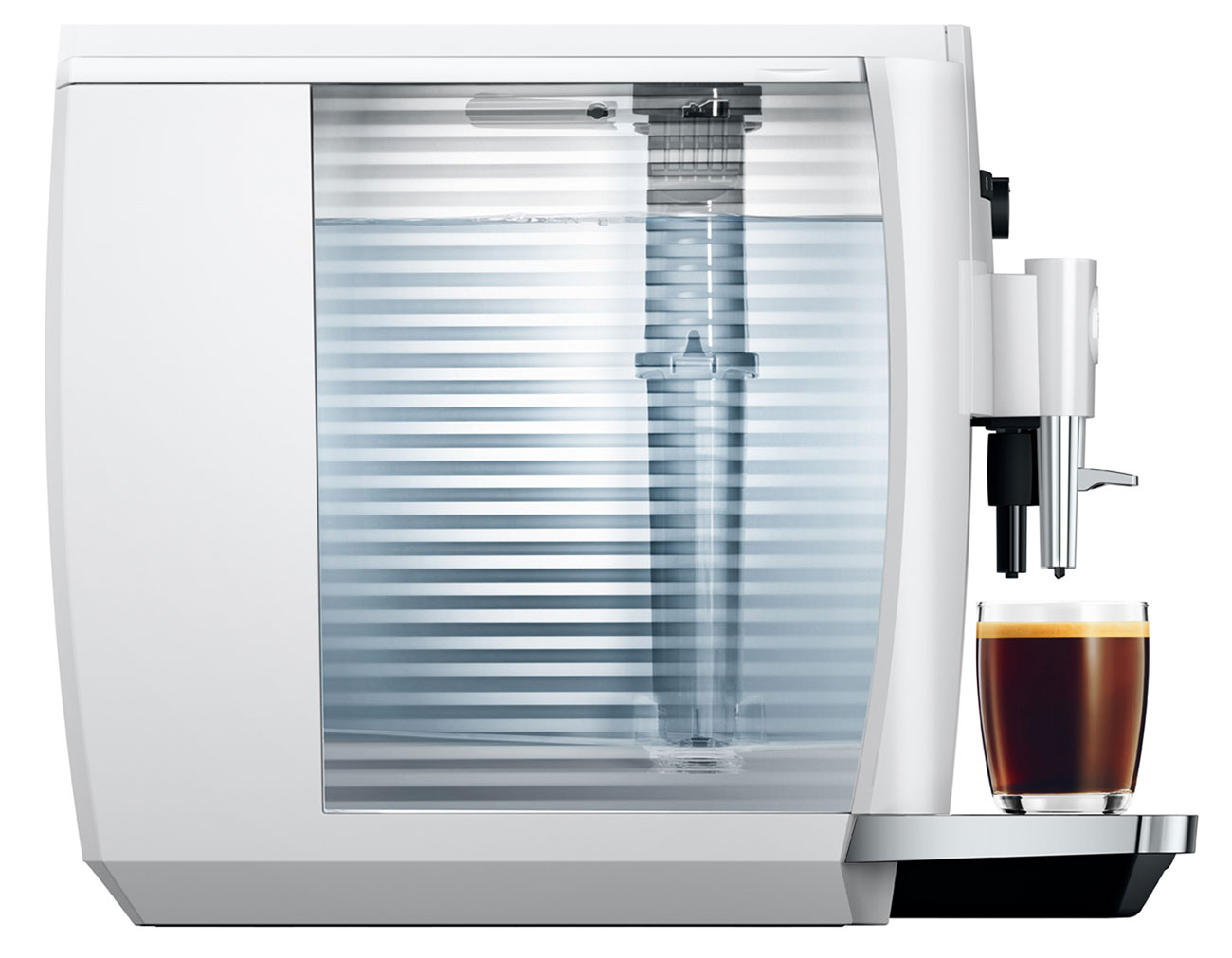 Side View of Jura E4 White Coffee Machine - 15560