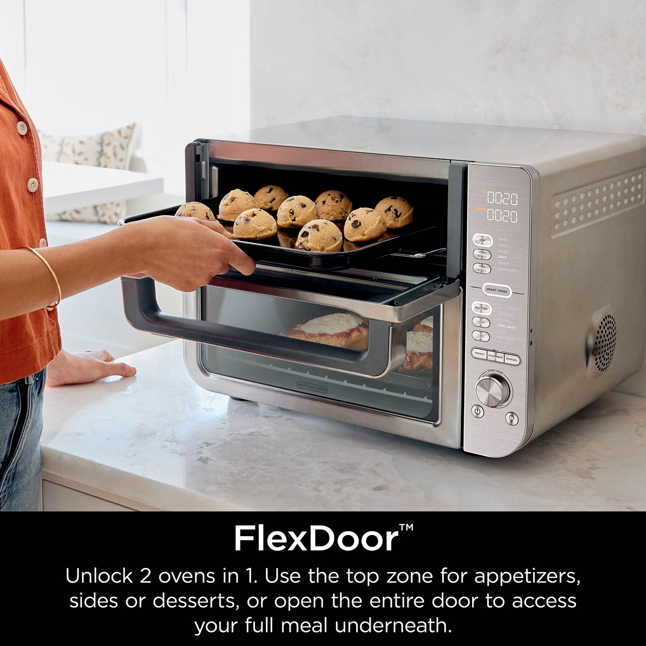 Front View of Ninja Air Fryer FlexDoor Feature