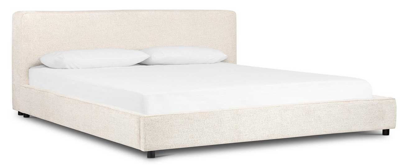 Angled view of Four Hands King Bed Aidan in Plushtone Linen