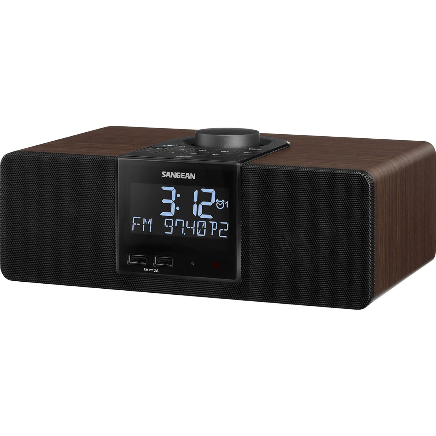 Sangean Walnut Cabinet Digital Tuning Clock Radio - RCR-40