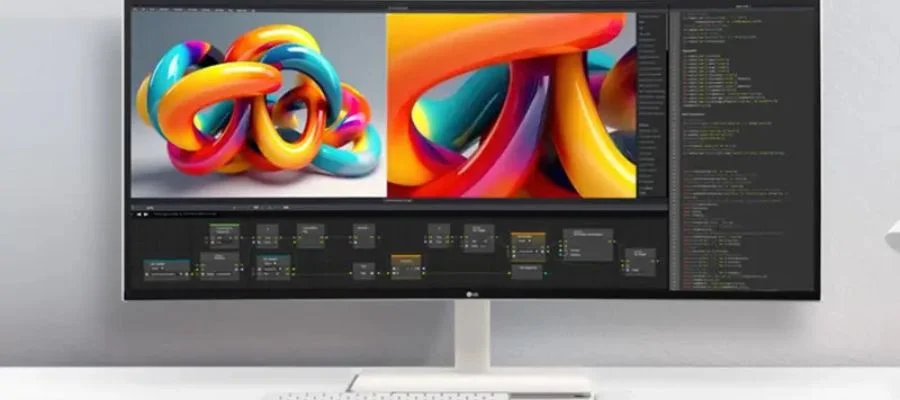 photo or video editing software on the LG monitor