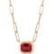 Goshwara Manhattan Pendant with Emerald Cut Bezel Set Garnet in 18K Yellow Gold