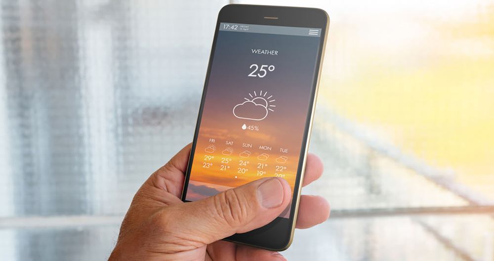 Check the weather on a phone