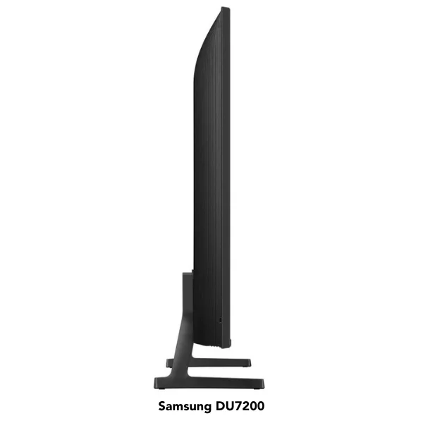 The side profile of the Samsung DU7200 TV