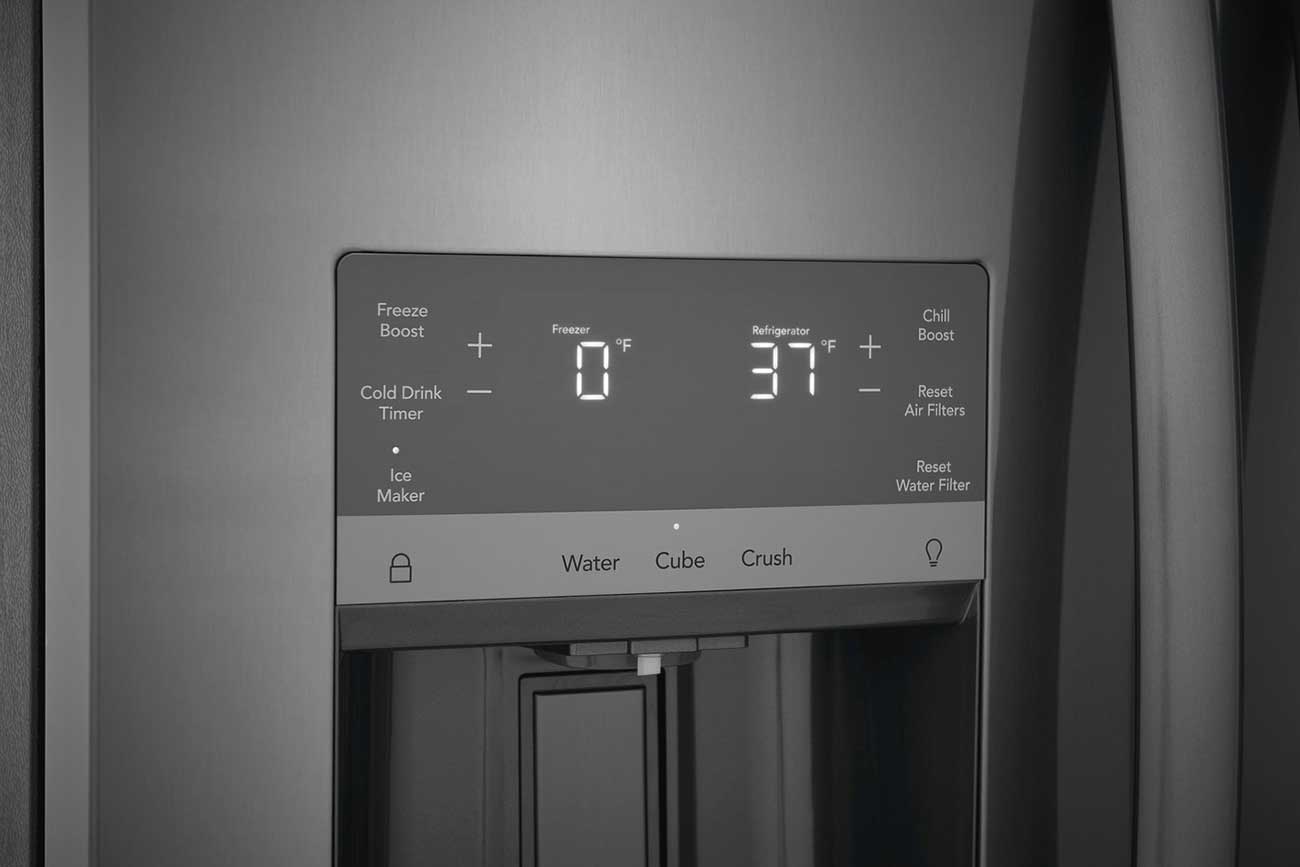 Controls view of Frigidaire Refrigerator