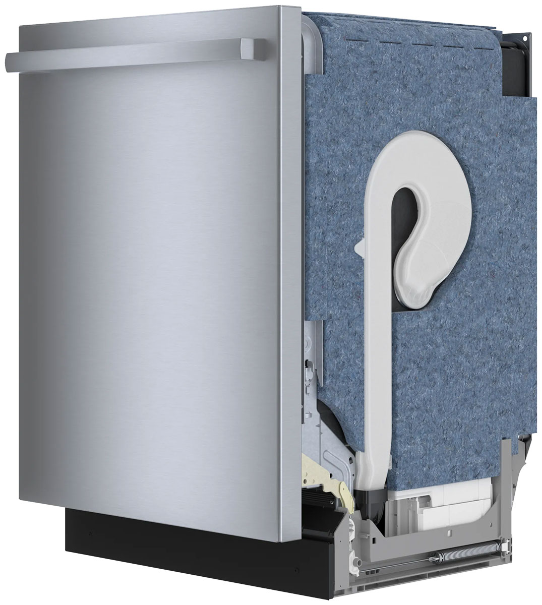 Angle view of dishwasher.