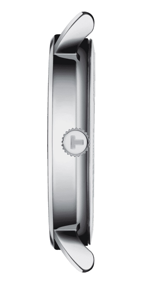 Side View of the Everytime Lady Silver Dial & Mesh Stainless Steel Bracelet Watch