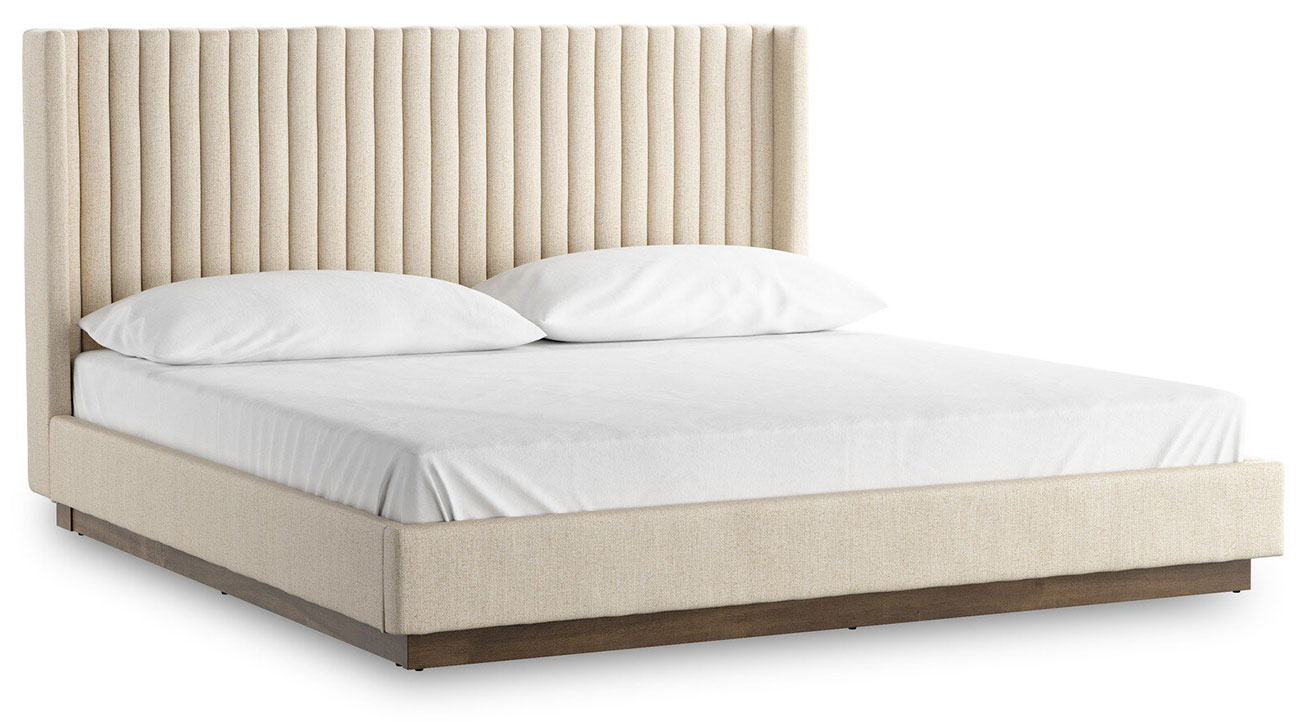 Four Hands Montgomery Bed - Queen - in Thames Cream Performance Fabric