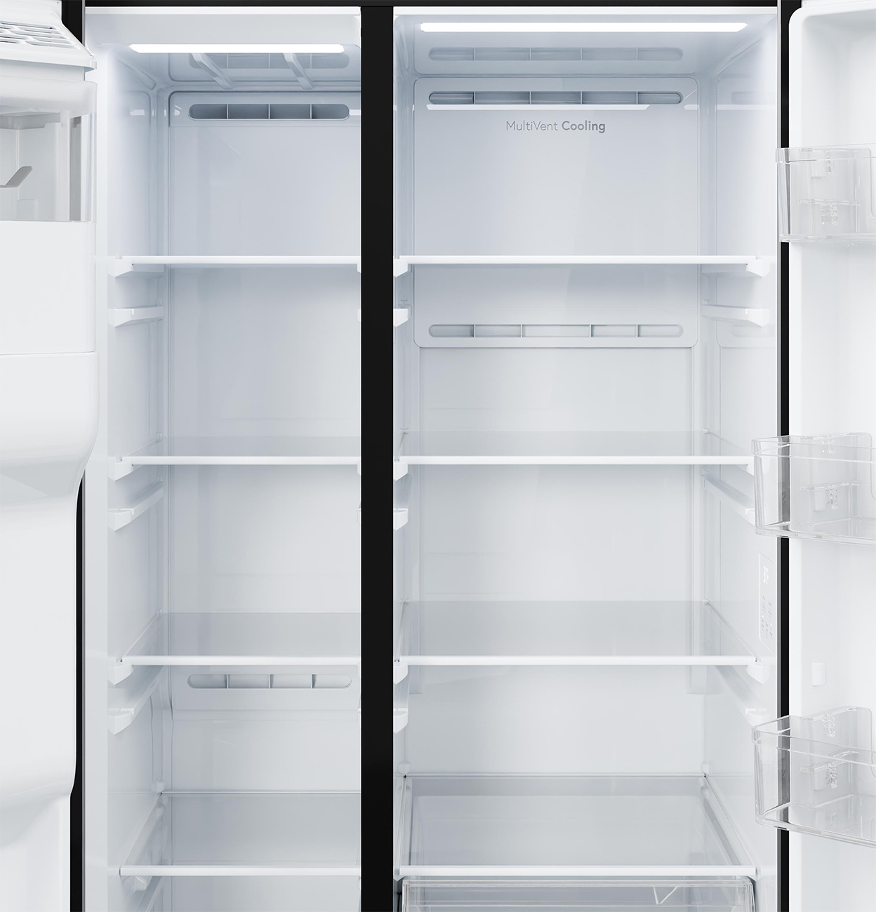 Inside view of GE Refrigerator