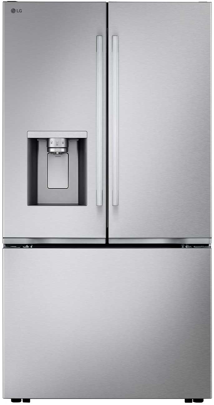 Main Front view of LG French Door Refrigerator in Stainless Steel
