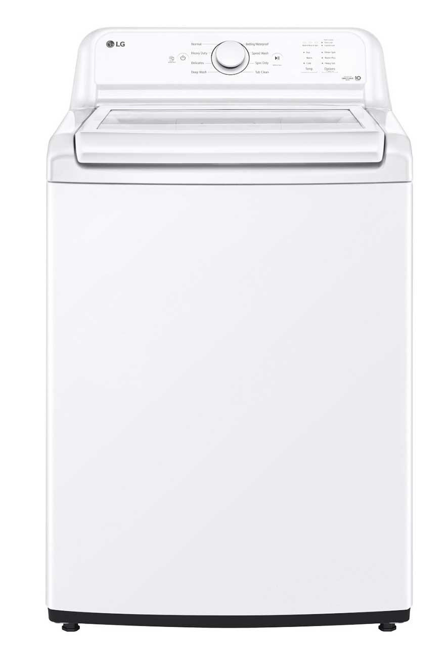 Front View of LG Top Load Washer in White