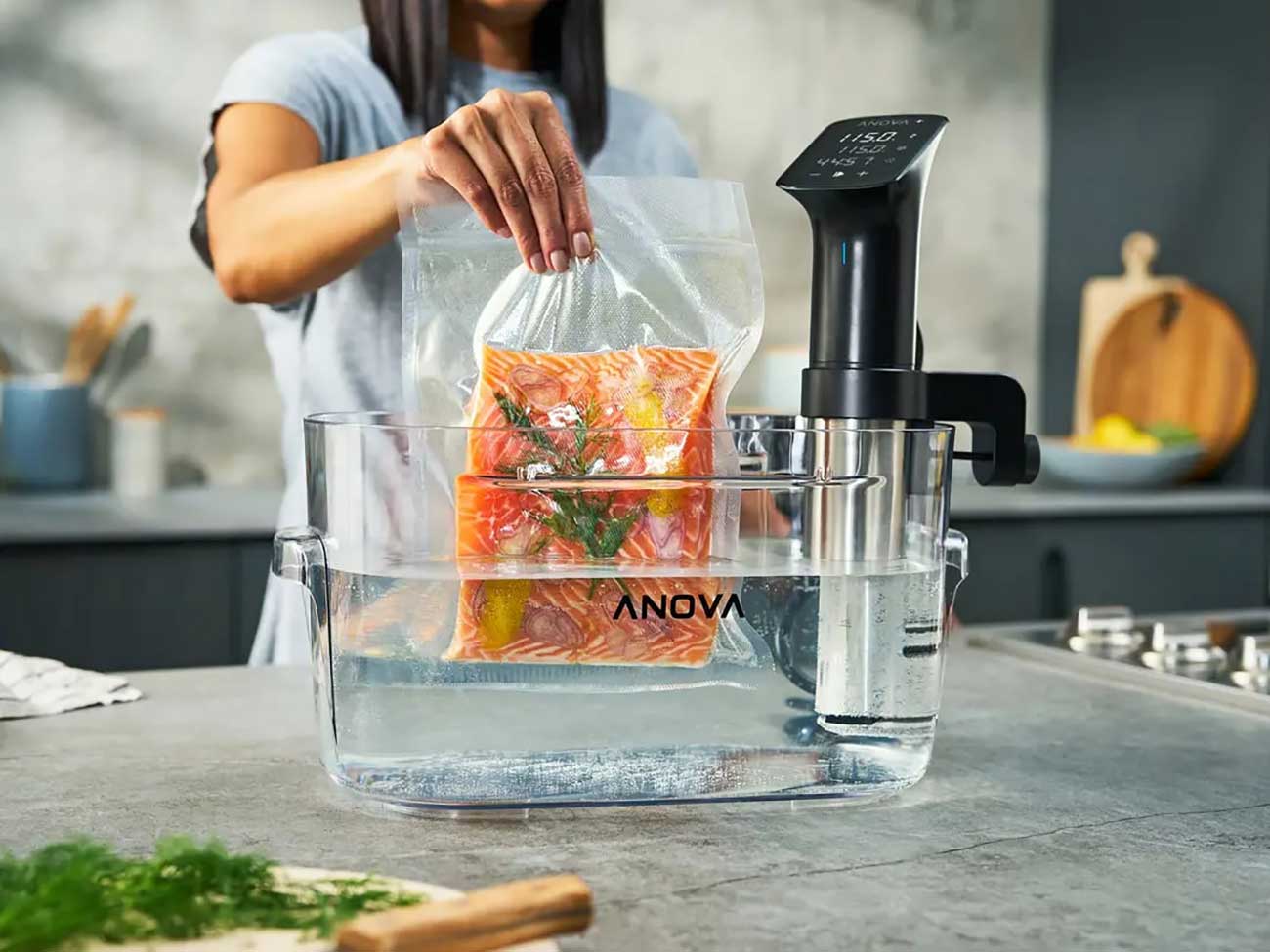 Sous Vide in Use in Kitchen Setting Detail 1