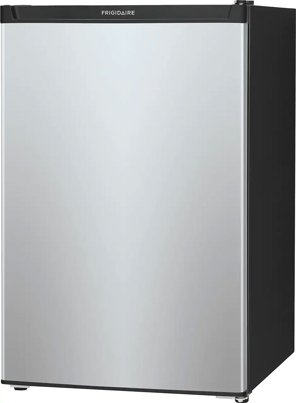 Right angle view of compact refrigerator