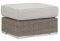 Sunset West Coronado Ottoman in Driftwood | Canvas Flax Sunbrella