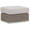 Sunset West Coronado Ottoman in Driftwood | Canvas Flax Sunbrella