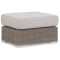 Sunset West Coronado Ottoman in Driftwood | Canvas Flax Sunbrella