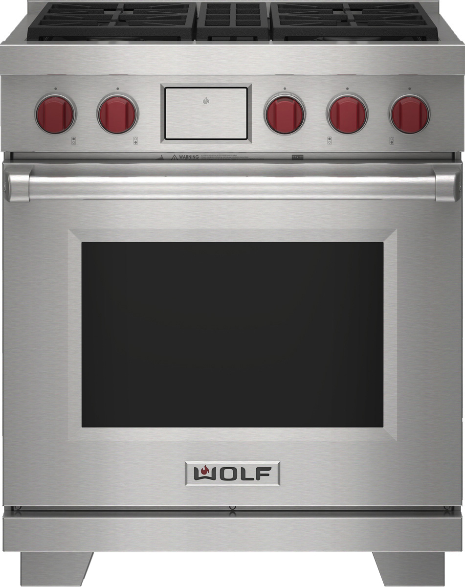 Large Image of Wolf 30" Stainless Steel Dual Fuel Range