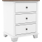 Archbold Furniture Portland Wide Nightstand with 3 Drawers in Driftwood | Snow White | Aged Graphite