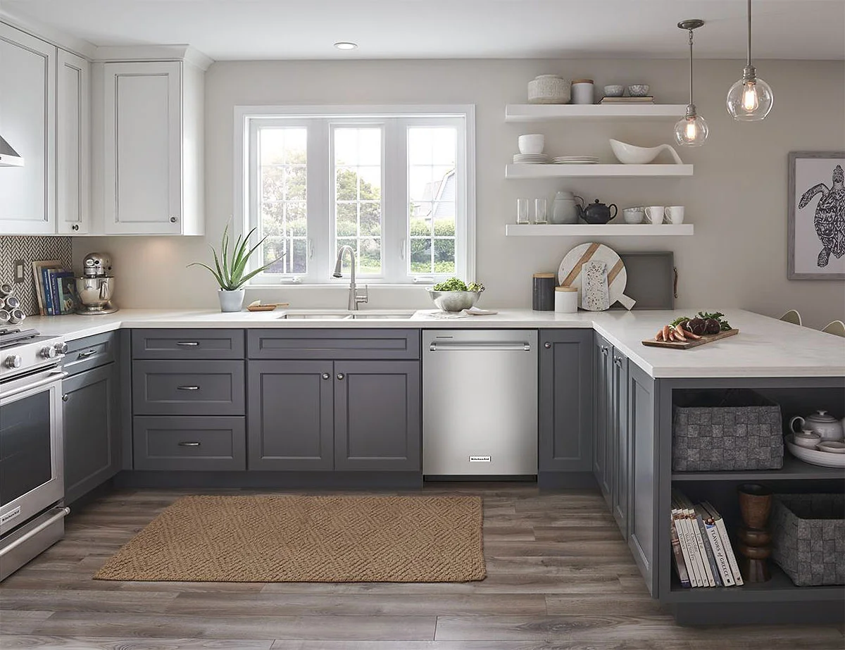 Stainless Steel KitchenAid Dishwasher in a Kitchen
