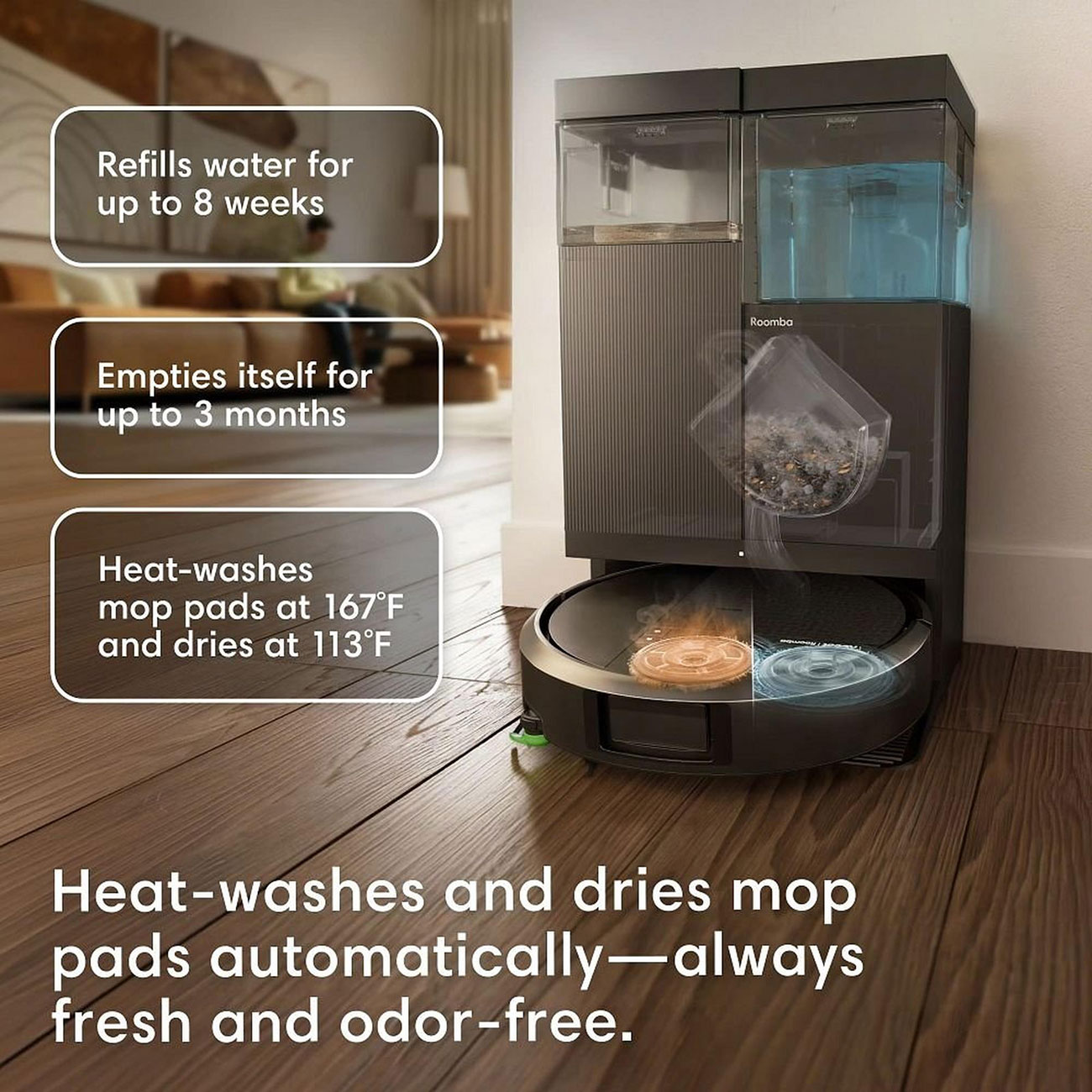 Feature View of Heat Washing and Dry Mop Pads