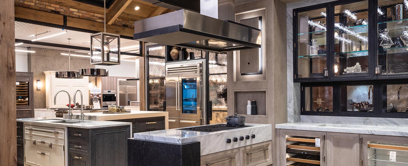 Kitchen vignette within The Living Kitchen featuring Sub-Zero, Wolf and Cove Appliances