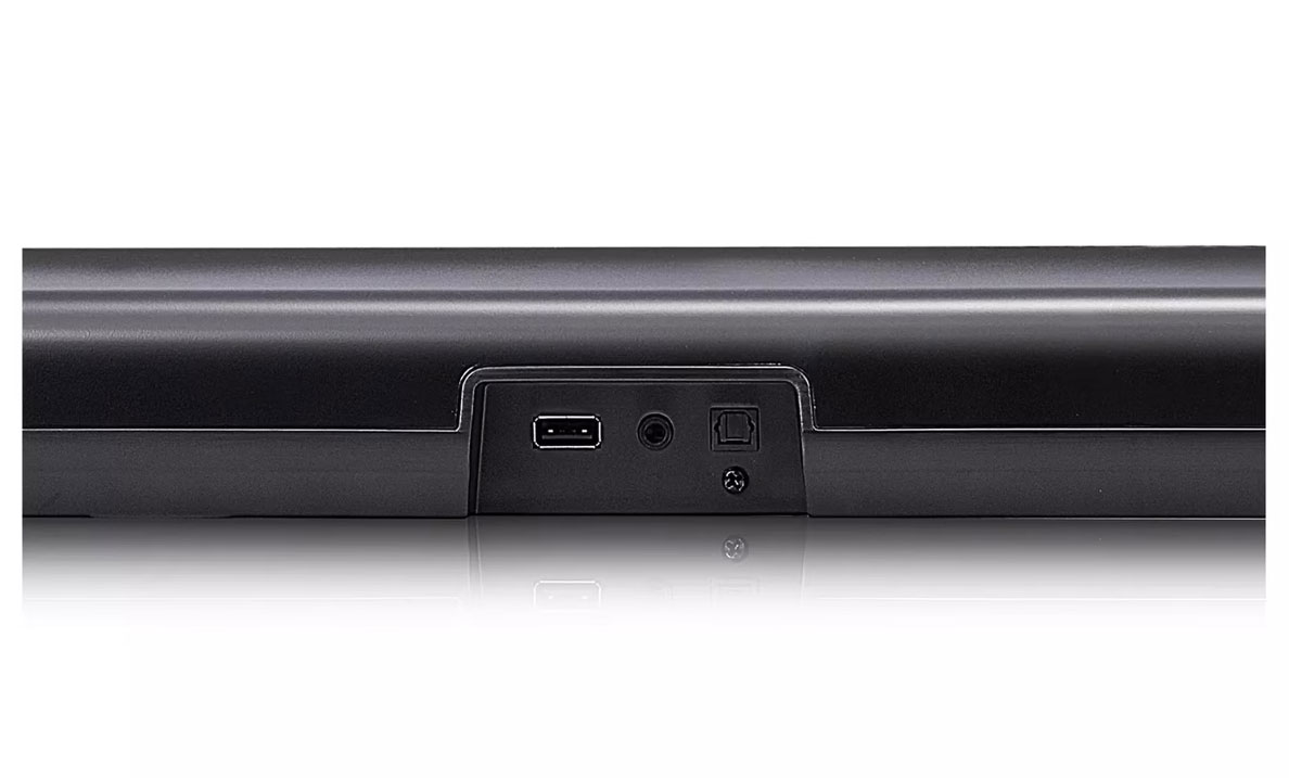 Rear View of LG Soundbar Connections