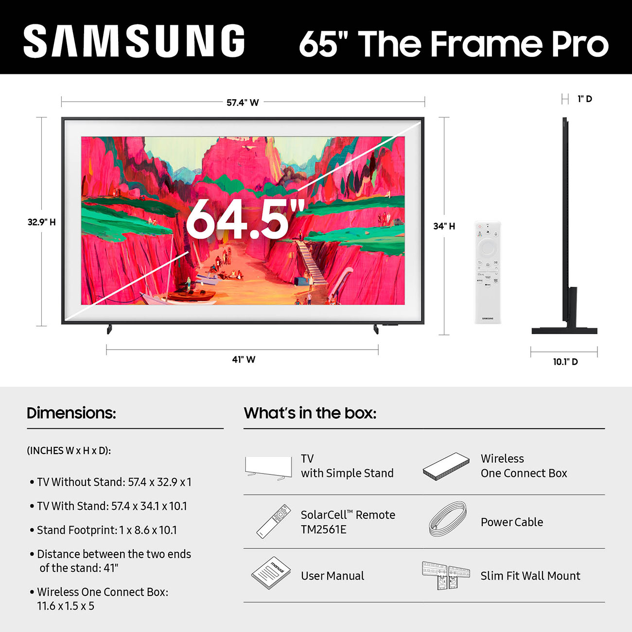 Infographic View of Samsung Neo QLED 4K Smart TV Dimensions