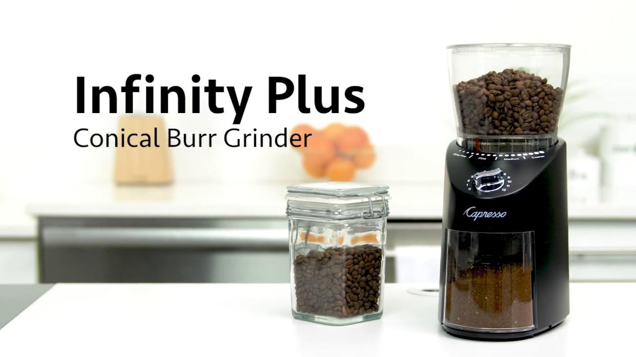 Watch Capresso Infinity Plus Conical Burr Grinder, Black