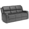 Flexsteel Linden Gray Leather Power Reclining Sofa With Power Headrests & Lumbar