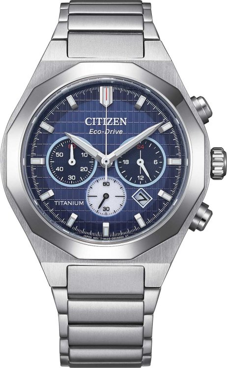 Citizen Zenshin Senkei Watch Chrono Blue Super Titanium CA4691-59L