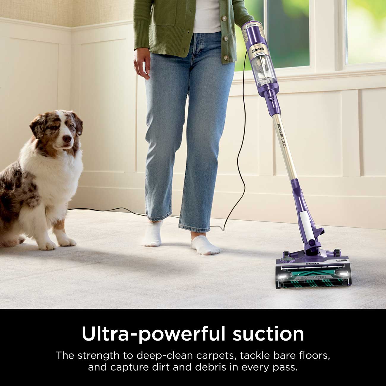 Shark PowerDetect Ultra-Light Corded Stick Vacuum Powerful Suction Detail