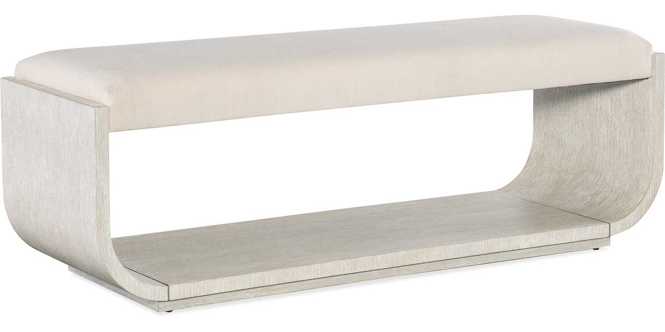 Hooker Furniture Modern Mood Bed Bench in Inverness Natural Fabric