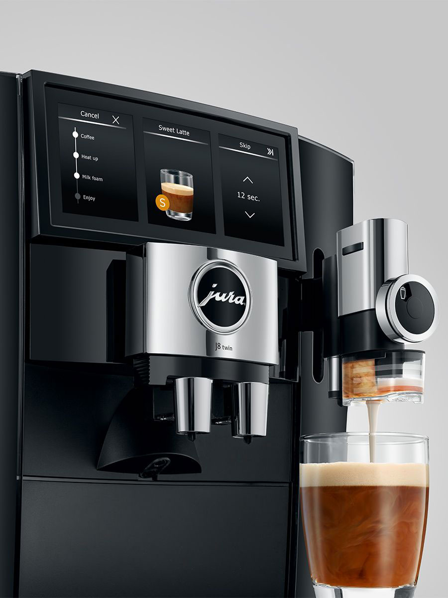 Coffee and Espresso Machine Pouring Coffee