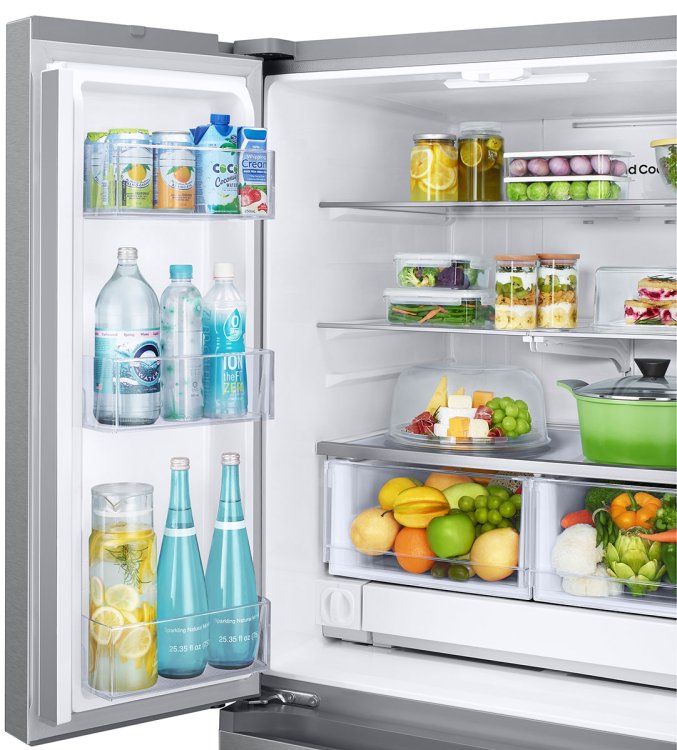 Large image of Samsung 25 Cu. Ft. 3-Door French Door Refrigerator 33-Inch Wide ADA in Stainless Steel