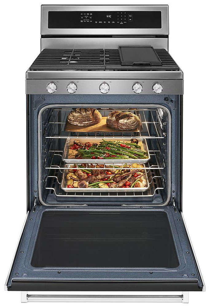 Oven full with door open