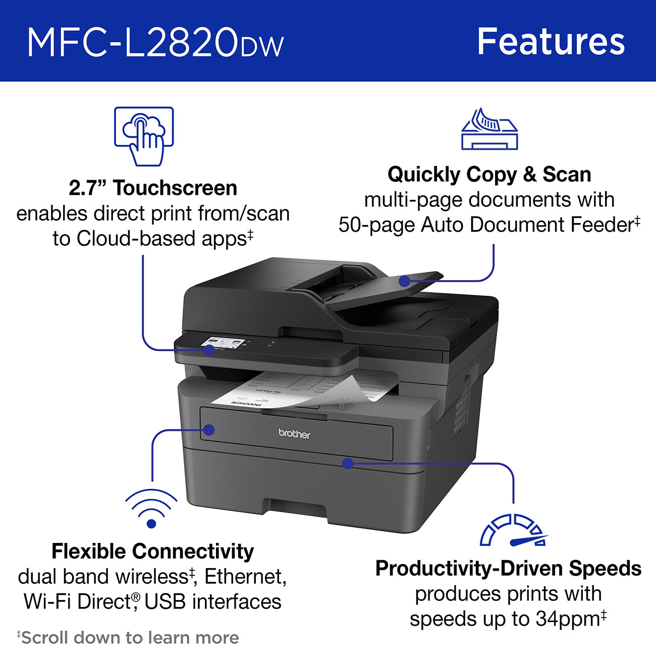 Brother - MFC-L2820DW - Printers & Scanners