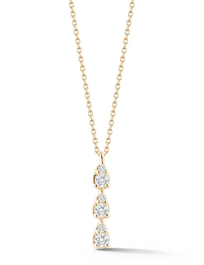 Dana Rebecca Designs Sophia Ryan Triple Teardrop Necklace 16" - 18" in 14K Yellow Gold - N2690-YG-16-18