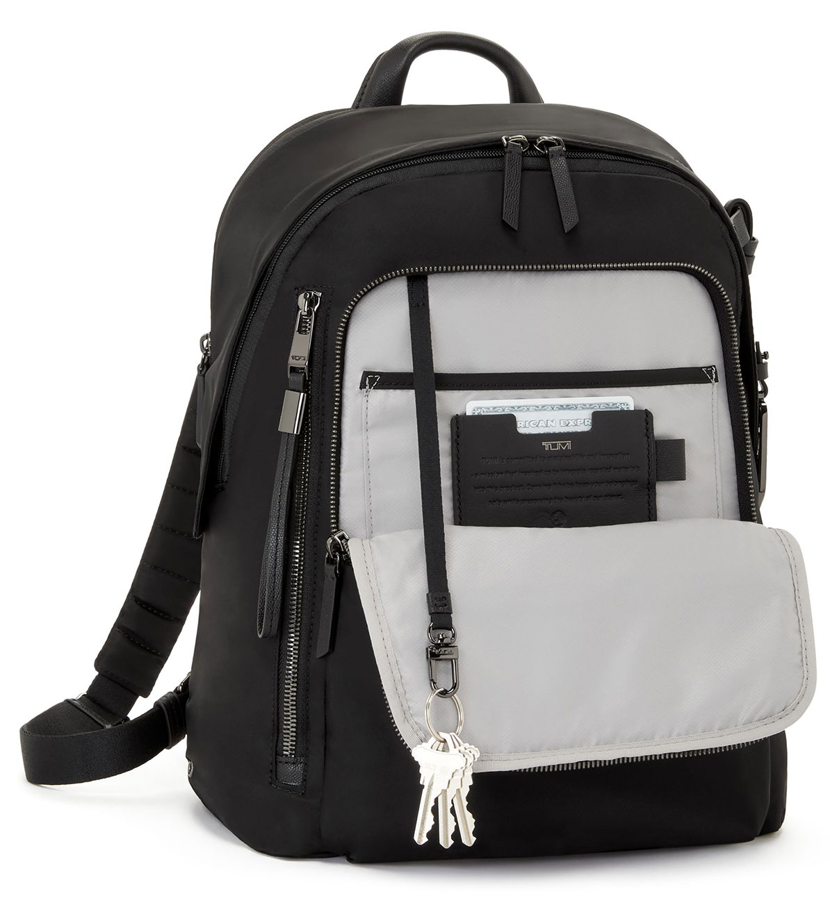 TUMI Voyageur Halsey Backpack In Black/Gunmetal 146567T522