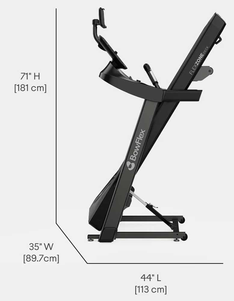 BowFlex T6 Treadmill Dimensions Detail (Folded)