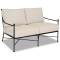 Sunset West Provence Loveseat in Century Pewter | Canvas Flax Sunbrella