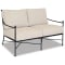 Sunset West Provence Loveseat in Century Pewter | Canvas Flax Sunbrella