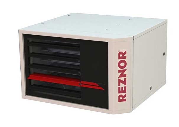 Front AngleView of Reznor Heater in Black/White