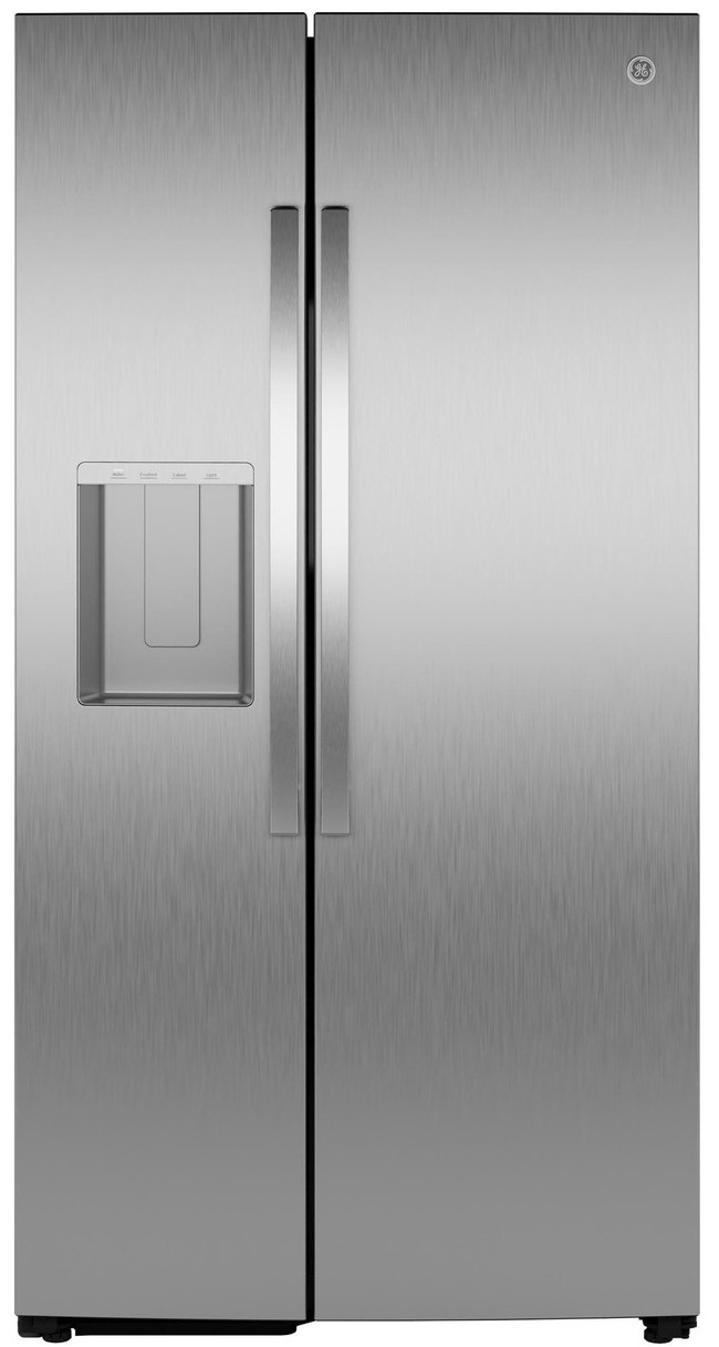 Main Front view of GE Refrigerator in Stainless