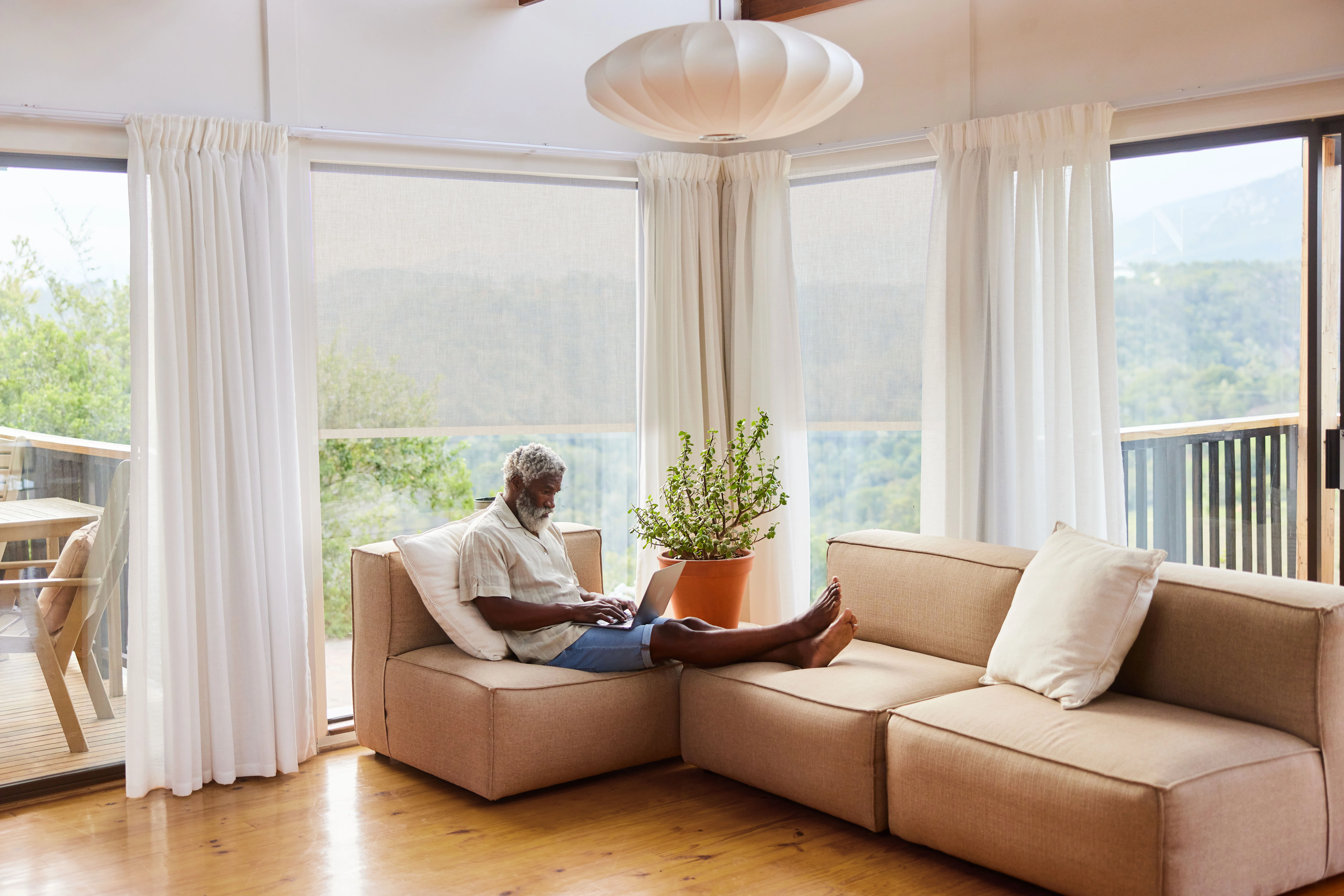 Luxury morning smart home scene