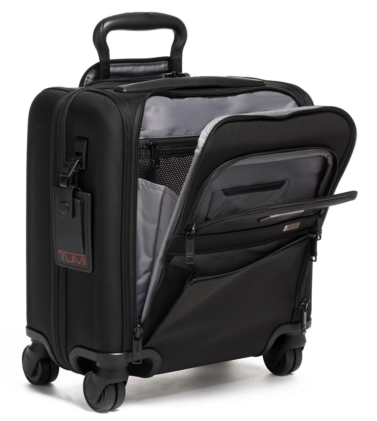 TUMI Alpha 3 Compact 4 Wheeled Brief In Black 1396921041