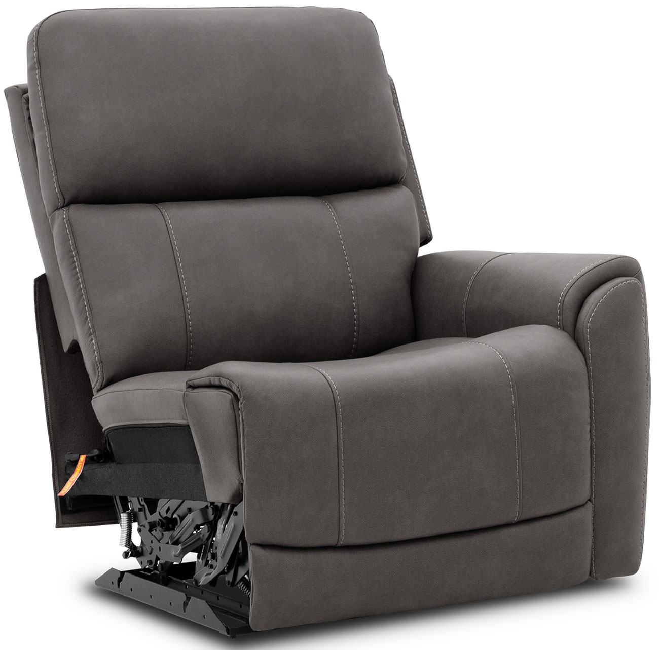 Flexsteel Carter RAF Power Recliner with Power Headrest and Lumbar in Smoke Fabric