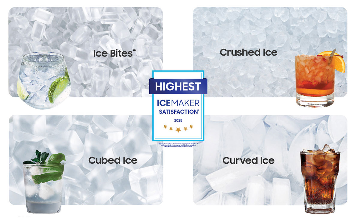 Feature View of Different Ice Types Refrigerator Makes