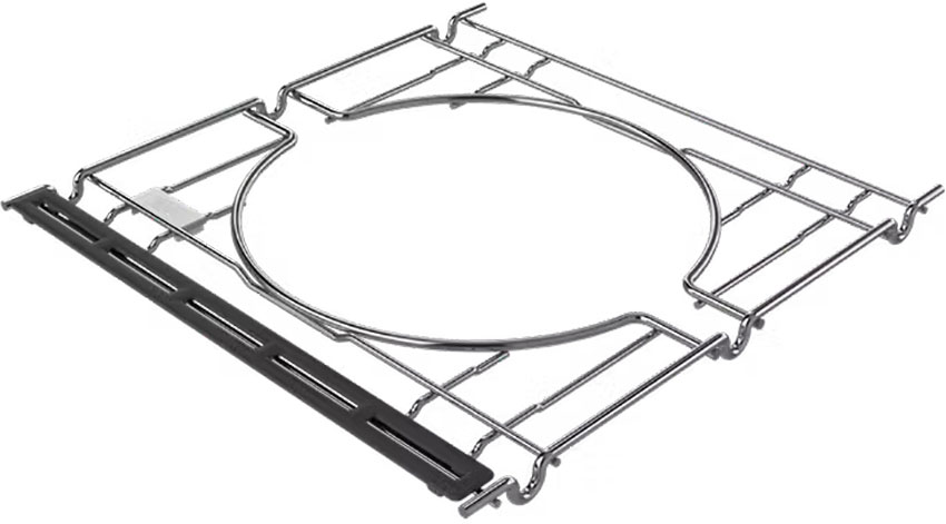 Angled view of Weber CRAFTED Stainless Steel Frame Kit For SPIRIT (2016-Up) & SMOKEFIRE EX4
