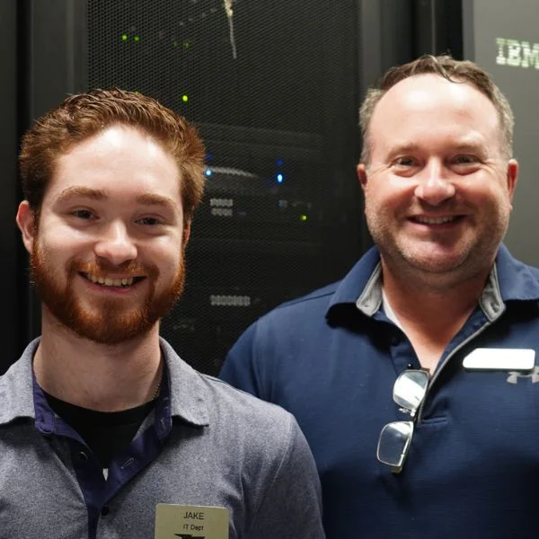 Jake and Dave Iffland in front of Abt's servers